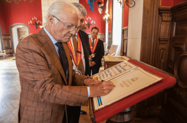 Royal visit of King Carl XVI Gustaf of Sweden to Château du Clos de Vougeot